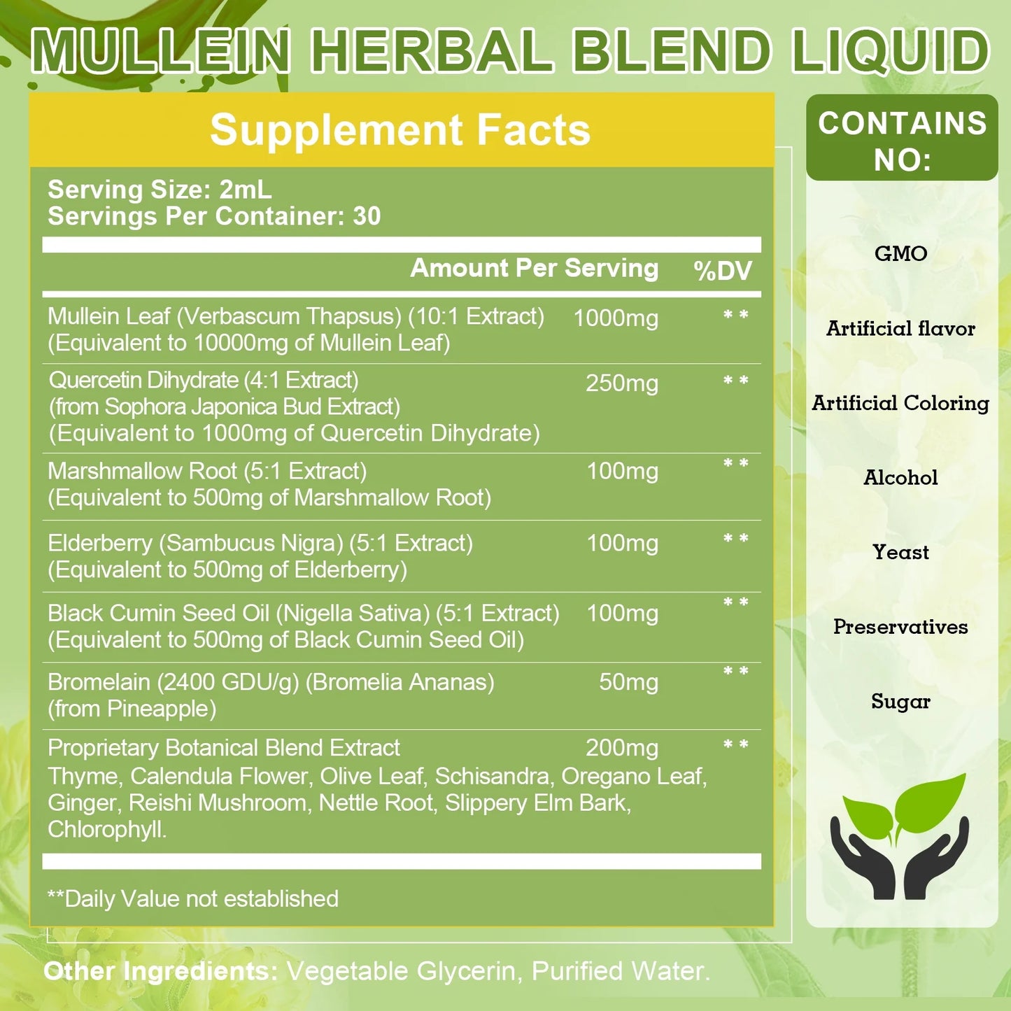 Mullein Drops for Lungs 600,000‬mg, Lung Detox & Cleanse, 16 in 1 Vegan Mullein Leaf Extract Tincture with Chlorophyll, Elderberry, etc, Natural Herbal Supplement for Respiratory, Immune, 60 Servings