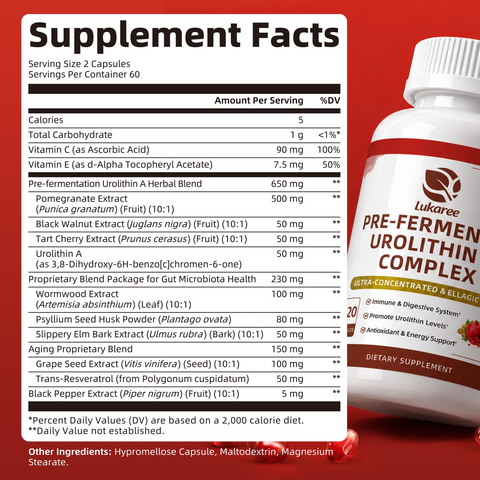 Pre-Fermented Urolithin A Complex 1130mg • 120 Capsules